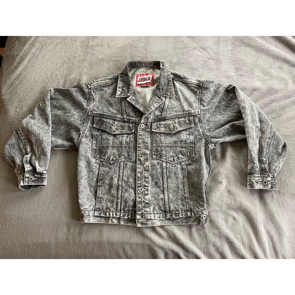 Vintage 🖤 Jordache Grey Acid Wash Denim Jacket